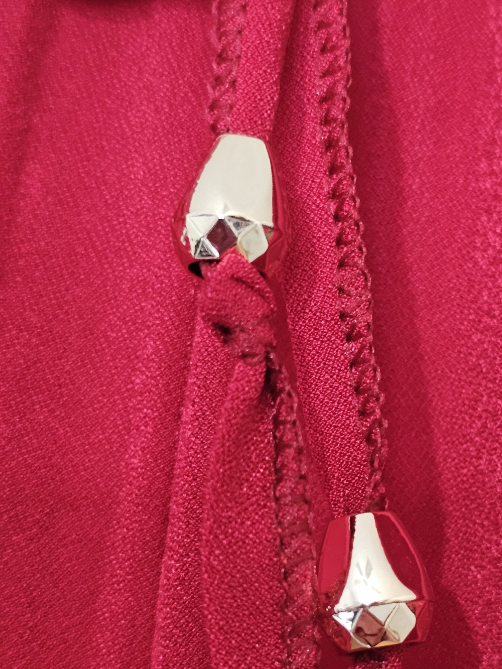 Red Wide-Leg Drawstring Pants - Picture 3 of 5